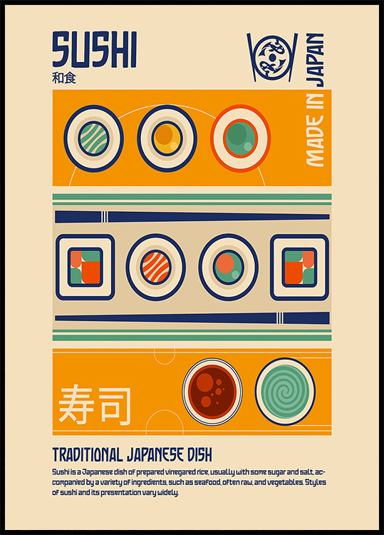 Sushi Japanese Food Print Poster