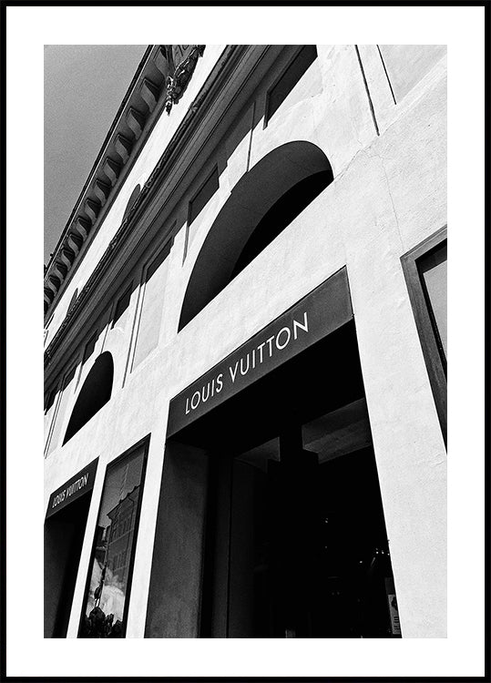 Louis Vuitton Rome Boutique Black & White Poster