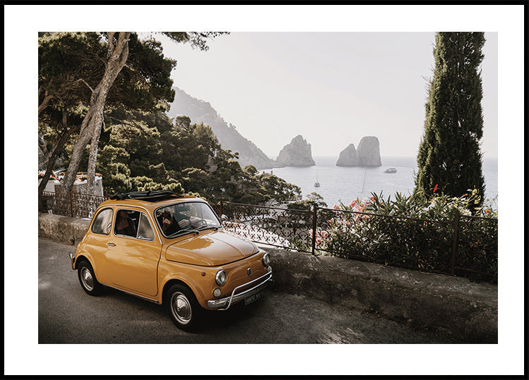 Little Orange Car in Capri Poster - Posterbox.dk