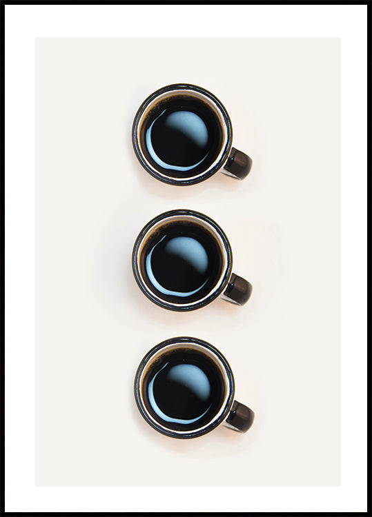 Three Cups Of Coffee Poster - Posterbox.dk