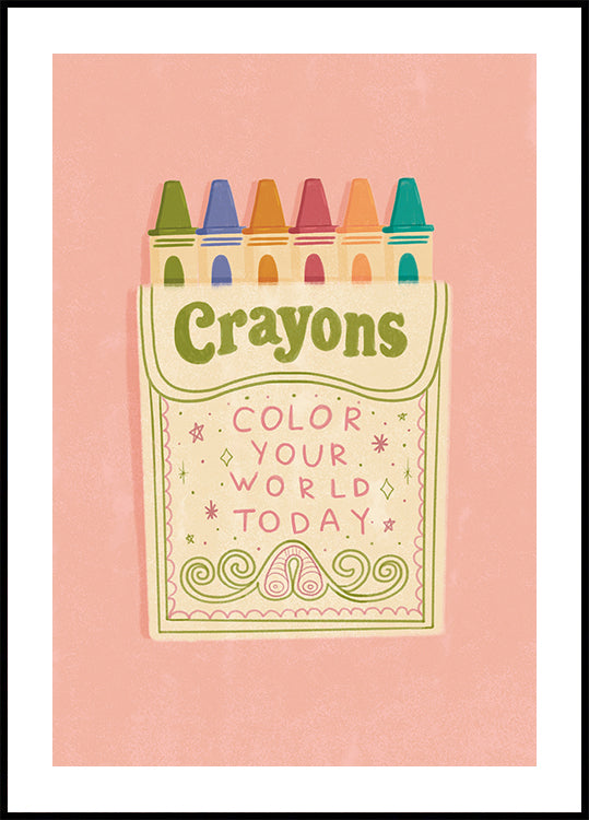 Color Your World Crayons Poster