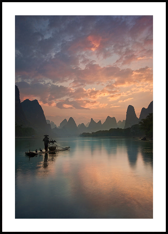 Li River Sunrise Poster