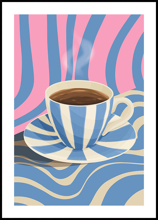 Striped Coffee Cup Poster