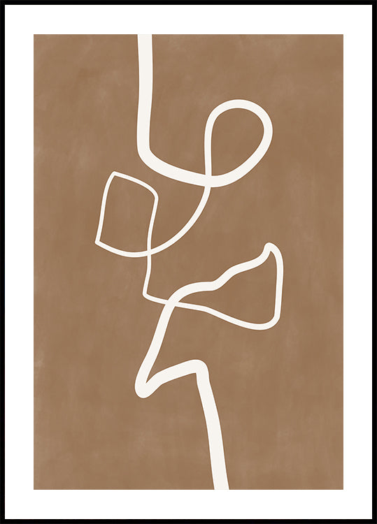 White Single Line Artwork Poster