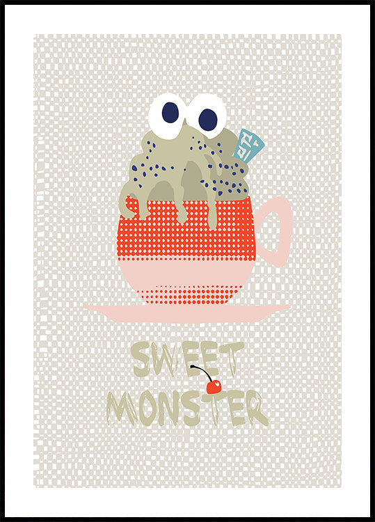 Sweet monster cupcake red Poster