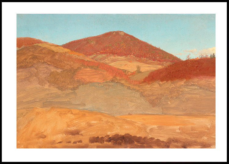 Drawing Hilly Landscape Autumn By Frederic Edwin Church Poster - Posterbox.dk