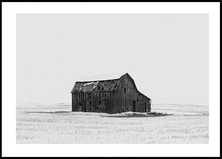 Farm Barn in Winter Poster - Posterbox.dk