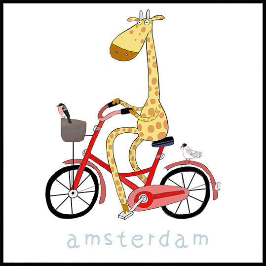 Giraffe on Wheels Poster