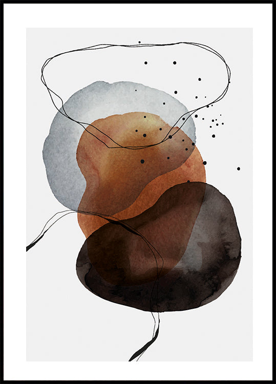 Abstract Watercolor Shapes Poster - Posterbox.dk