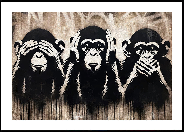 Three Wise Monkeys Poster
