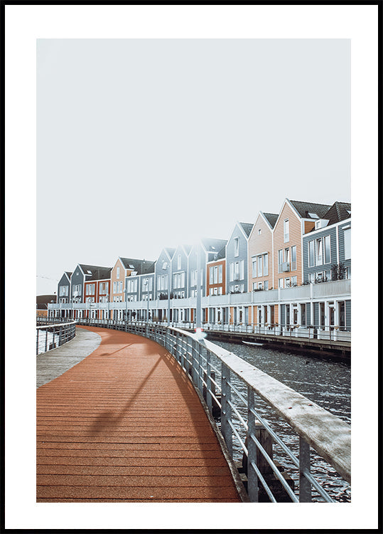 Colorful Houses At The Rietplas In Houten Poster - Posterbox.dk