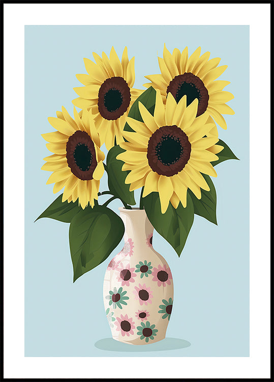 Vase of Sunflowers Poster