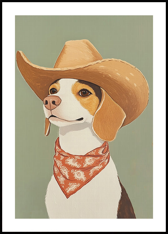 Cowboy Beagle Dog Poster