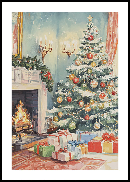 Christmas Living Room Poster
