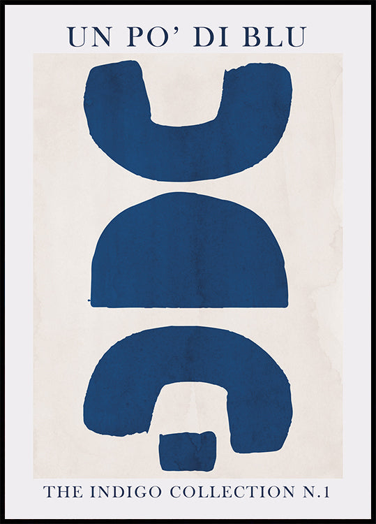 Blue Shapes Art Poster - Posterbox.dk