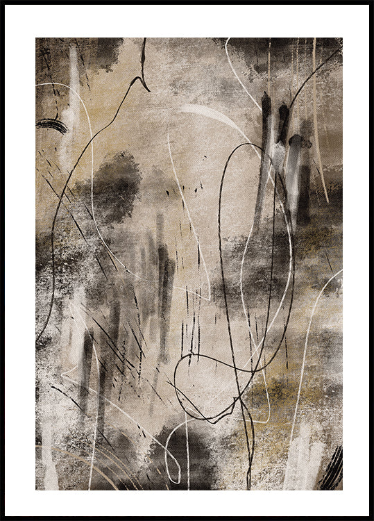 Abstract Lines and Shapes Art Poster - Posterbox.dk