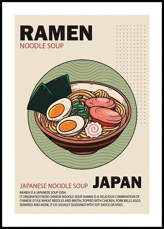Ramen Noodle Soup Poster - Posterbox.dk
