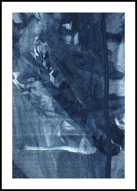 Blue Texture Flowing Vertical Lines Poster