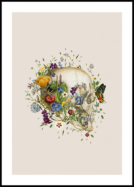 Floral skull Poster