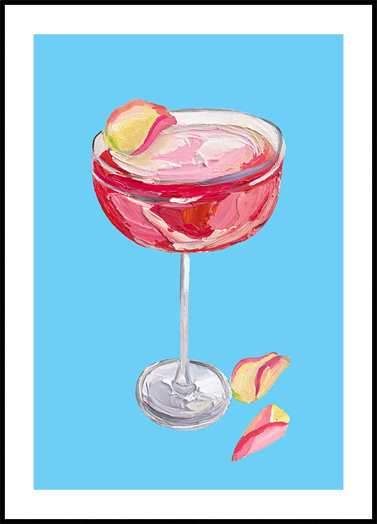 Sparkling Rose Gin Cocktail Poster