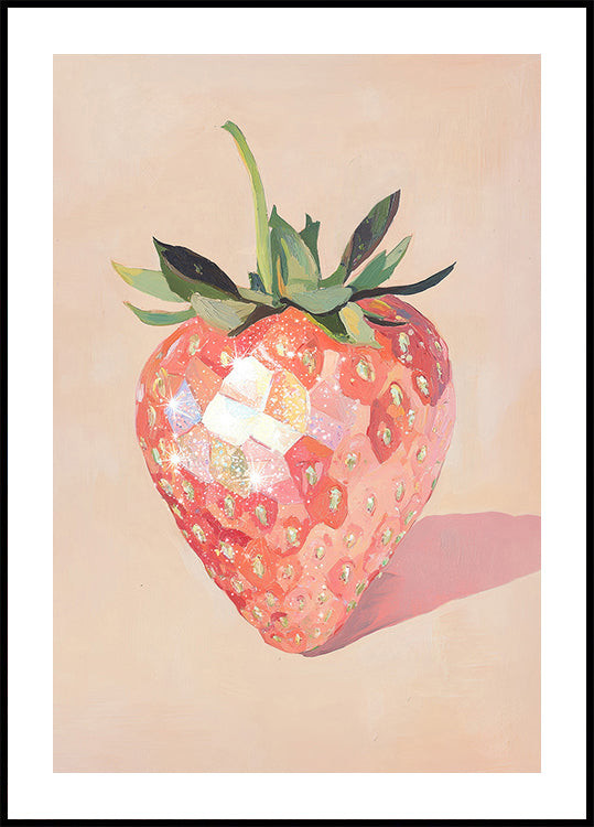 Glistening Strawberry Poster