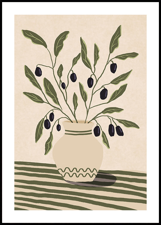 Vase with Olives Poster - Posterbox.dk