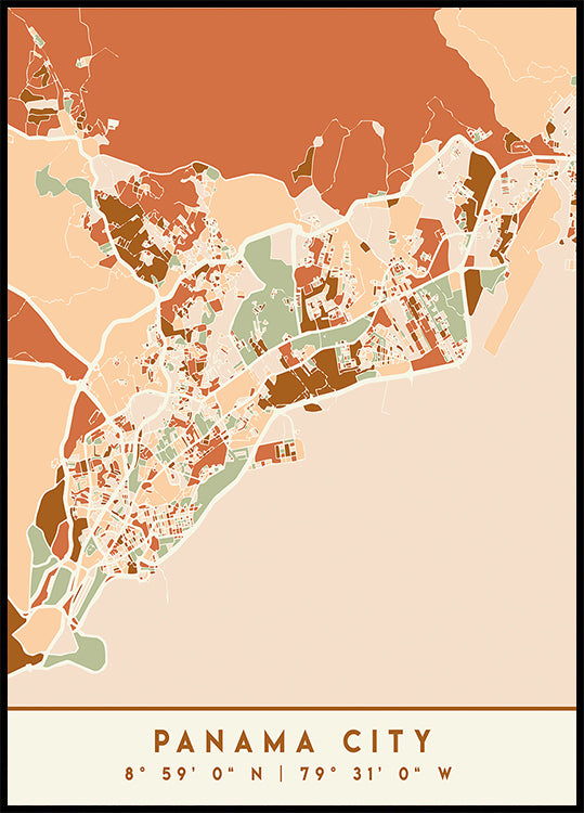 Black Maps Earth Tones 63 Poster