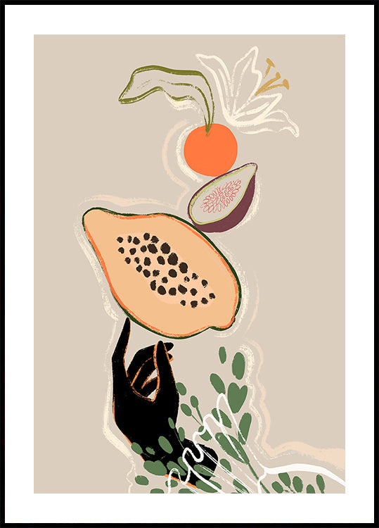 Balancing Fruits Poster