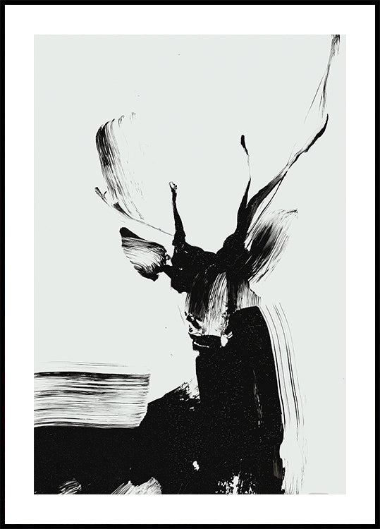 Brushstroke Deer In Poster