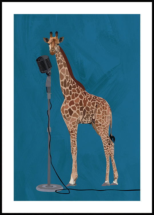 Giraffe Microphone Pink 2 01 Poster