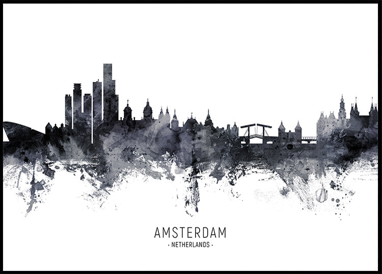 Amsterdam The Netherlands Skyline Poster