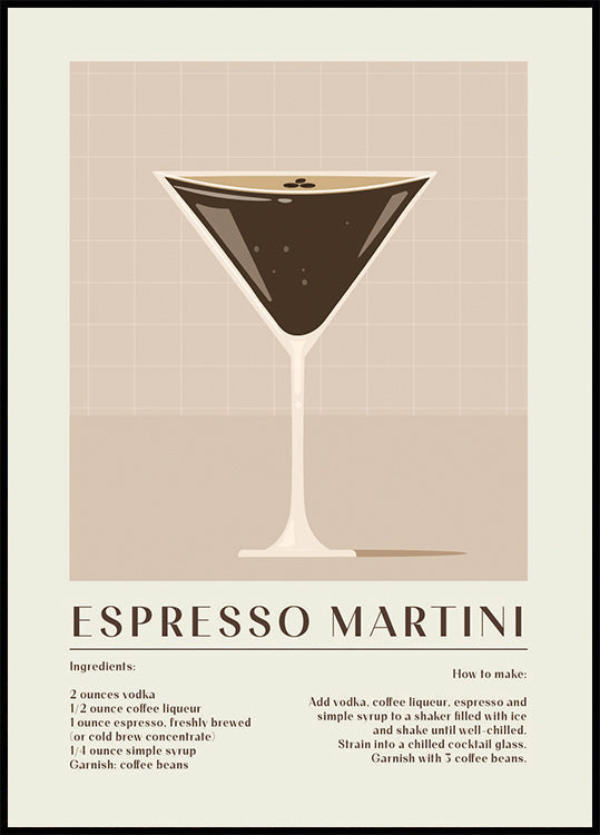 Espresso Martini Recipe Poster - Posterbox.dk