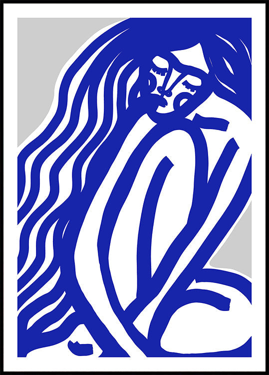 Blue Contours Poster