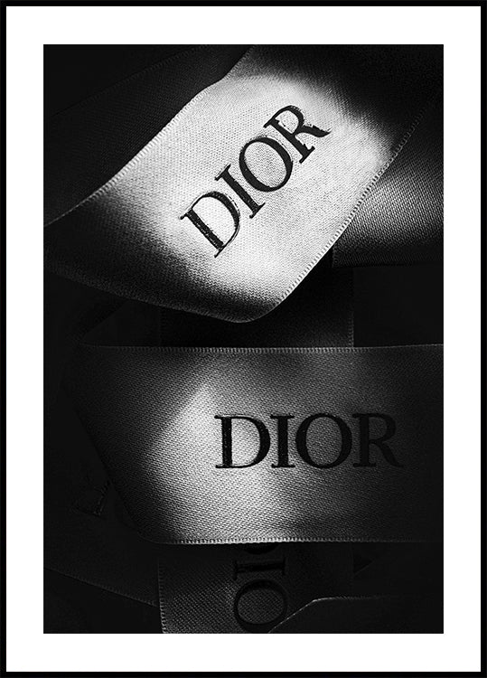 Dior Fashion Ribbons Black & White Poster