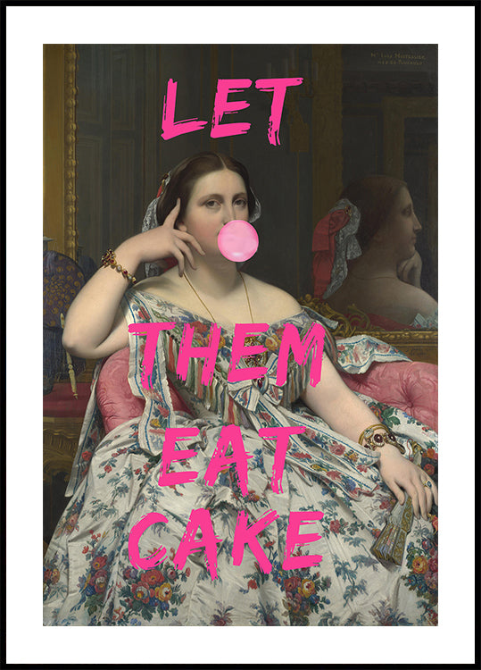 Let Them Eat Cake, Bubble Gum Vintage Portrait Poster