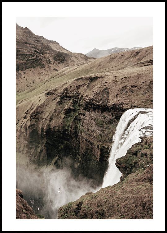 Skógafoss Waterfall Poster - Posterbox.dk
