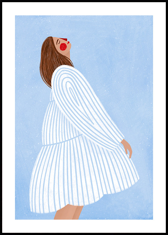 The Woman With the Blue Stripes Poster