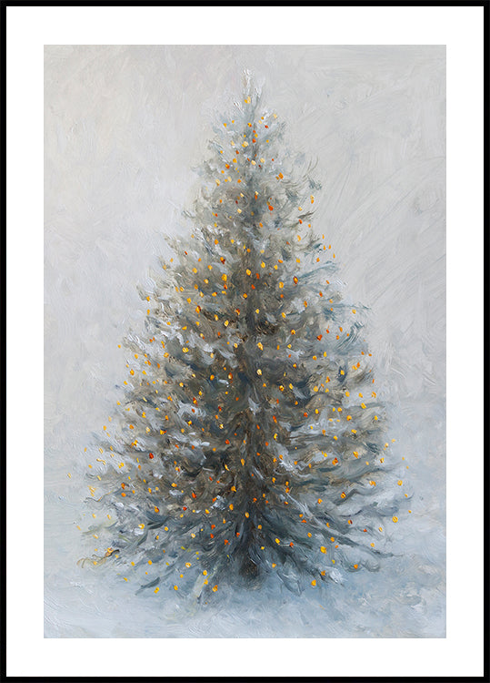 Christmas Tree In Snow Poster