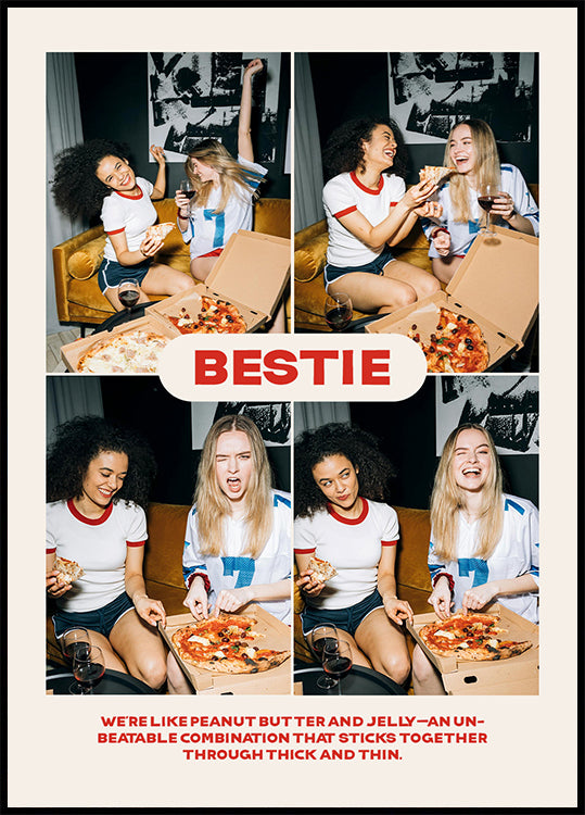 Retro Best Friend Personalized Collage Poster