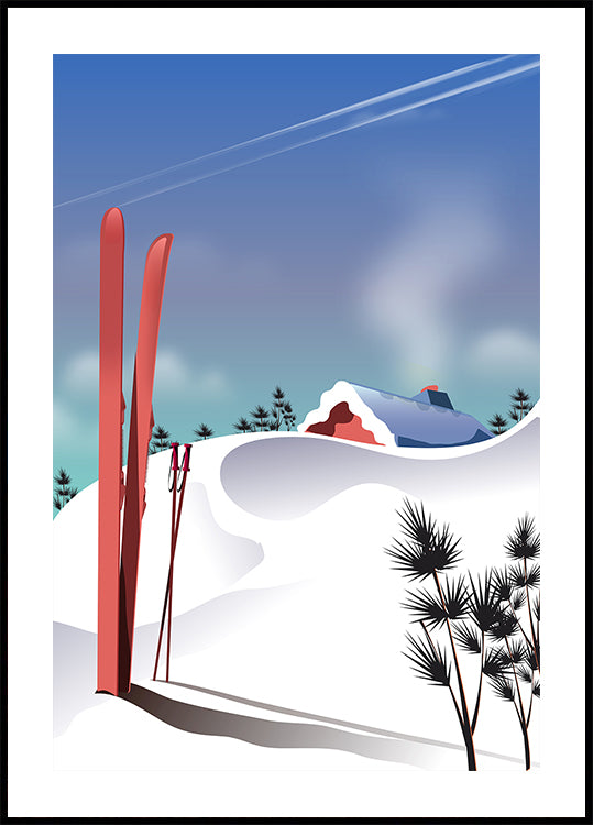 Ski landscape poster