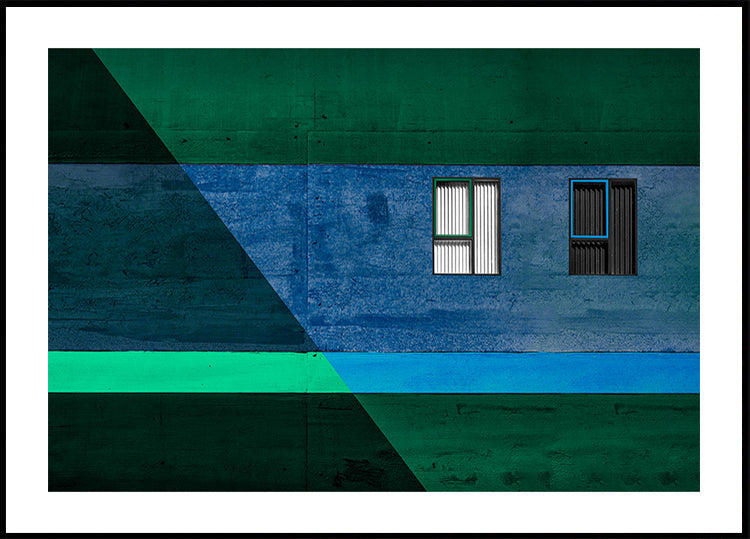 Blinds in black & white Poster