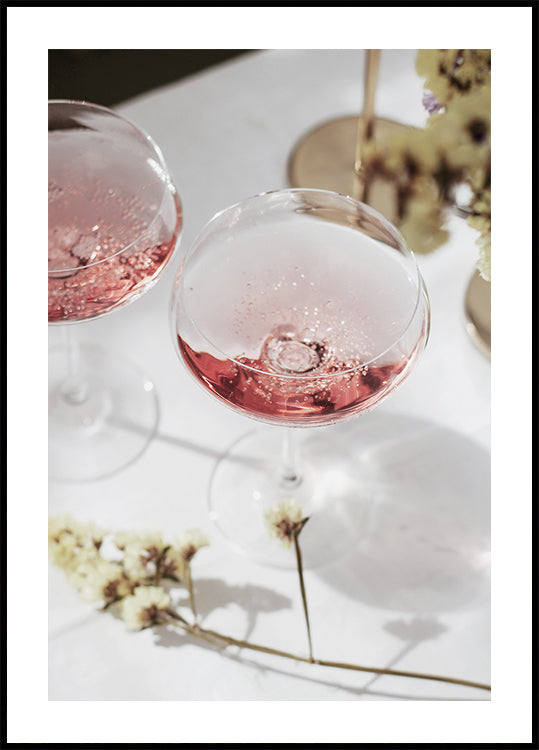 Pink Champagne Celebration Poster - Posterbox.dk