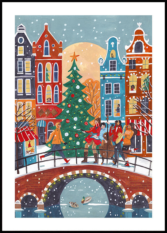 Snowfall in Amsterdam Poster