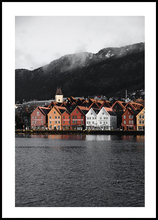 View Of Bryggen, Norway Portrait Poster - Posterbox.dk