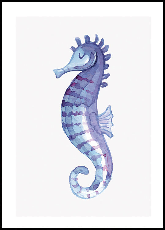 Blue Seahorse Poster - Posterbox.dk