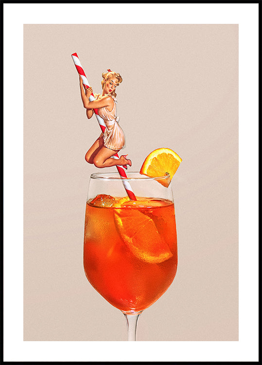 Retro Spritz Cocktail Poster
