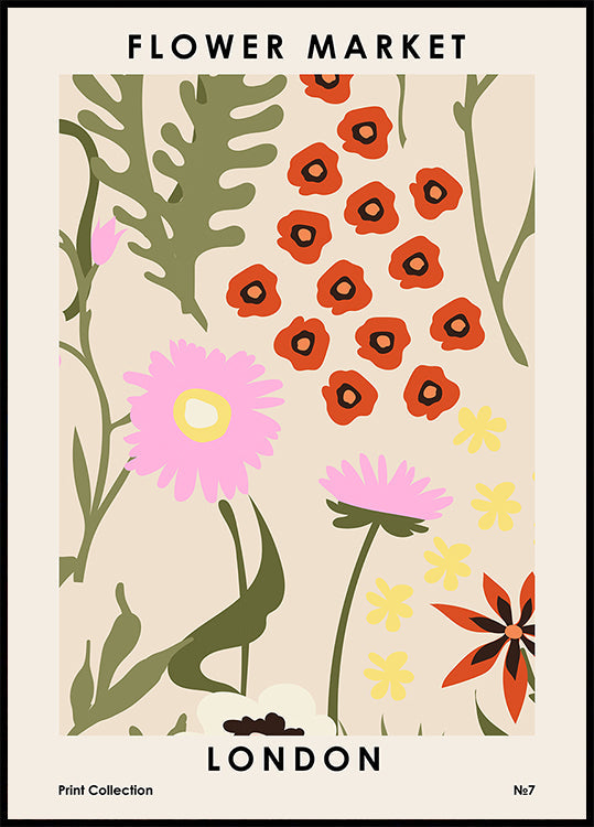 Flower Market London Poster