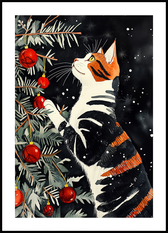 Cats Love the Christmas Tree Poster