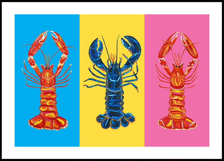 Lobster Langoustines Pop Art Poster
