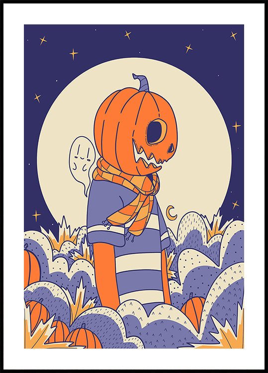 Pumpkin and ghost Poster